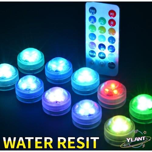 Submersible LED Lights Waterproof RGB Underwater Light For Wedding Tea Light Hot Tub Pond Pool Bathtub Aquarium Party Vase Decor