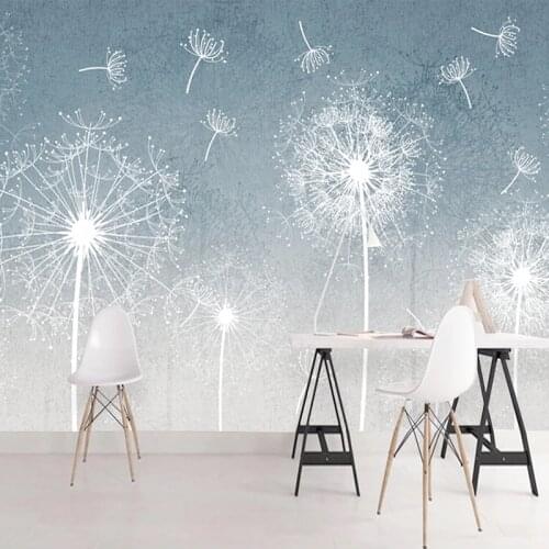 Custom 3D Photo Wallpaper Modern Minimalist Landscape Flower Dandelion Wall Painting Bedroom Living Room Home Decoration Mural