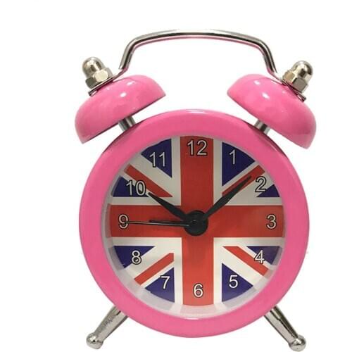 Portable Cute Mini Round Battery Alarm Clock Desktop Table Bedside Clocks Decor