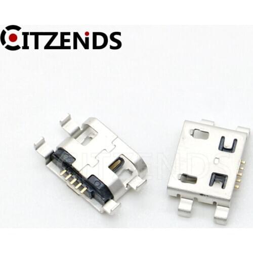 50pcs Micro USB Connector 5pin heavy plate 0.8mm B type no side Female Jack For Mobile Mini USB repair mobile tablet Tail plug