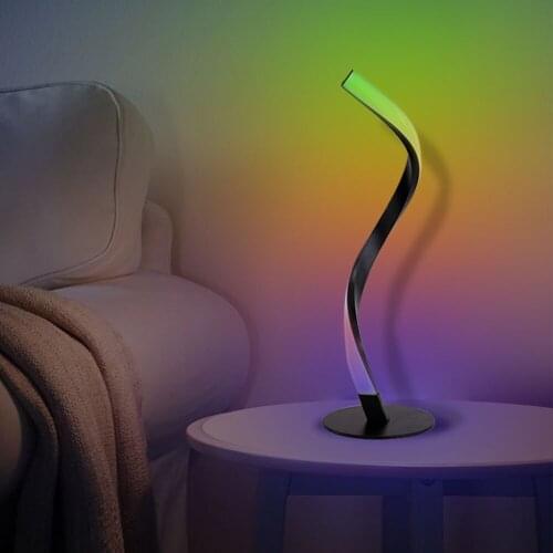 RGB Spiral LED Desk Lamp Night Light Bedside Atmosphere Eye Protection Reading for Night Light Living Room Bedroom Home Decor