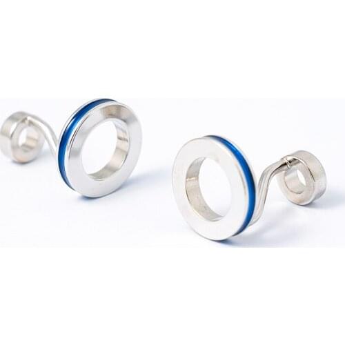 Luxury French Shirt Cufflinks Blue Black Double Ring Cuff Button Mens Jewelry For Business Wedding Gift