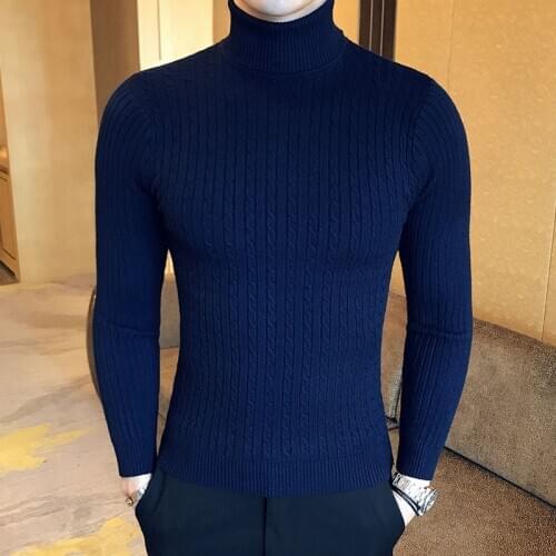 Christmas turtleneck mens turtleneck sweater Casual Mens Sweater Slim Fit Knittwear Men Sweaters winter Pullovers Men