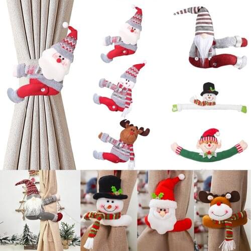 Christmas Curtain Buckle Merry Christmas Decor for Home Christmas Tree Ornaments Xmas Natal Navidad 2020 Happy New Year 2021