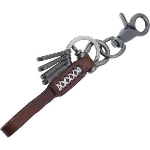 Latest leather jewelry vintage keychain Keyring for car keys car key chains mens accessories dad boyfriend gift llaveros
