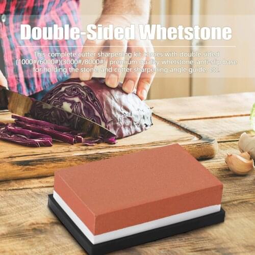 KKMOON Home Portable Premium Whetstone Knife Sharpening Stone Household Cutter Sharpener Non Slip Base Cutter Knife Sharpener