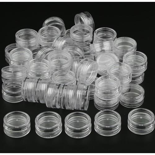Pack of 50 Plastic Cosmetic Pot Jar Lotion Cream Empty Container Vial