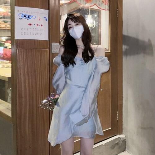 Dress Female Summer New Design Sense Niche Waist Waist Sexy Short Skirt with Suspenders