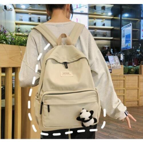 1 piece Fashion Panda Hanging Women Backpack Pretty Style Light Nylon School Backpack Durable Fabric Travel Backpack SAC