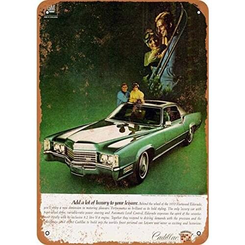 12 x 16 inches Metal Vintage Funny Tin Sign 1970 Car Art Eldorado