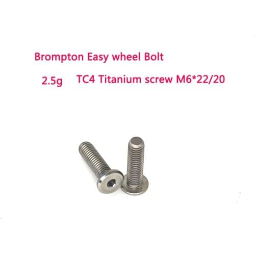 2pcs 3.4g M6*25 bolt Easy Wheel Lightweight Mushroom head titanium alloy screw Bolts for Brompton