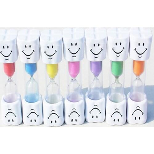 3 Minute Hourglass Smiling Face Sandy Clock Children Kids Brushing-Teeth Timer Toy