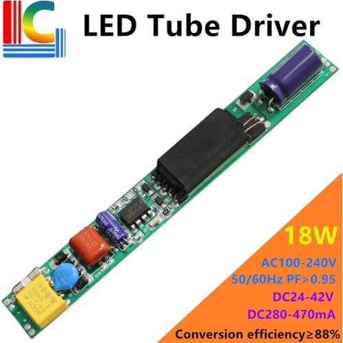 5PCs 110V 240V isolation LED Tube Drive Adapter 6W 9W 12W 15W 18W DC24 - 42V Power Supply 280mA 350mA 380mA 450mA T8 transformer