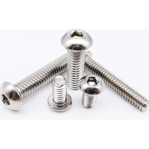 50pcs UNC 2#-56 4#-40 6#-32 8#-32 US Standard Coarse Thread 304 stainless steel Allen Hex Hexagon Socket Button Head Screw Bolt