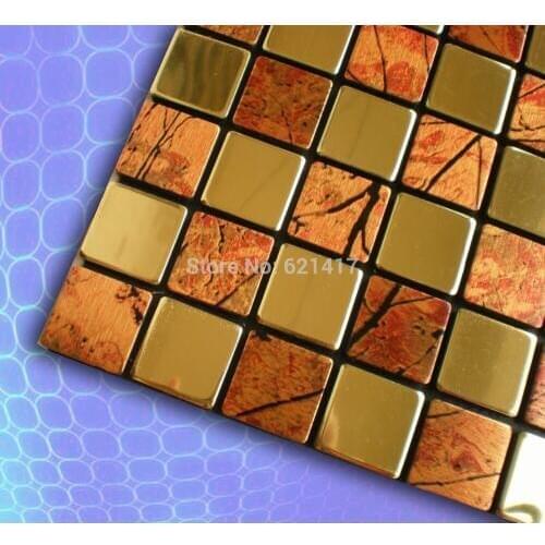 Aluminum composite panel stainless steel mirror self adhesive mosaic tiles for kitchen backsplash decoration tiles HMSM1014