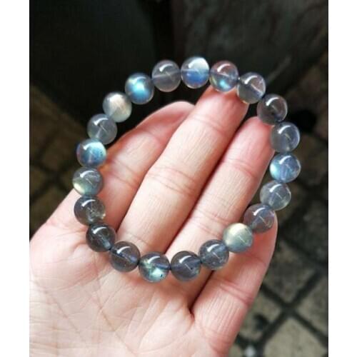 Free shipping Noble jewelry Natural 9.5mm labradorite crystal stone Beads Bracelet