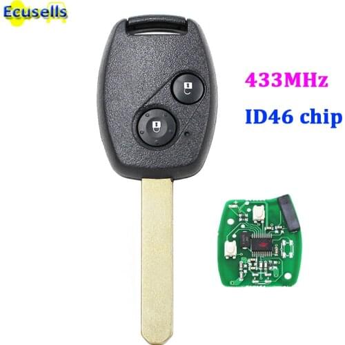 Remote Key Fob 2 Button 433MHz for Honda CRV ID46 Chip Ignition Key