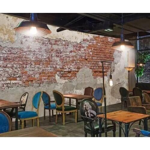 CJSIR Photo Wallpaper Custom Retro Cement Brick Wall Brick Pattern Cafe KTV Restaurant Tooling Background Wall Painting Decors