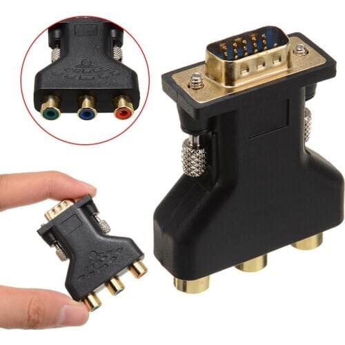 Mayitr RCA VGA Connecter Converter 3 RCA RGB Video Female To HD 15-Pin VGA Style Component Video Jack Adapter Plug