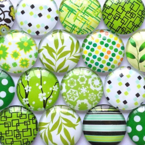 ZEROUP Round Glass Cabochon 12mm 20mm Mixed Pattern Handmade Diy Embellishments Supplies for Jewelry Clasps Craft TP-385