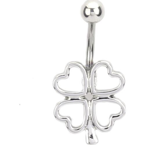 Simple four heart pendant body art perforation Belly Navel nail stainless steel perforated jewelry