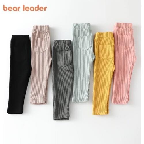 Bear Leader Baby Girls Leggings Cotton Pants 2020 Spring Autumn Kids Girls Pants Fashion Solid Long Trousers Childrens Pants