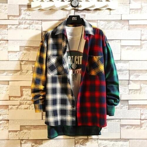 MODA VELOCE Men Shirt Long Sleeve Button Plaid Men Slim Fit Shirts Summer Shirt Men Black Summer