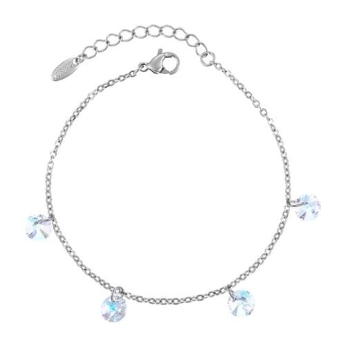 MPB1 Fashion Star with Moon Charm alloy Bracelet Blue Crystal Glass Beads Bracelets & Bangles for Women Jewelry Gift MM