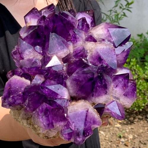 Natural amethyst tuft feng Shui riki quartz for family collection decoration