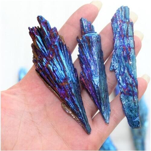 Natural Quartz Crystal Jet Stone Rainbow Titanium Cluster Mineral Specimen Healing Home Decor 1Pc