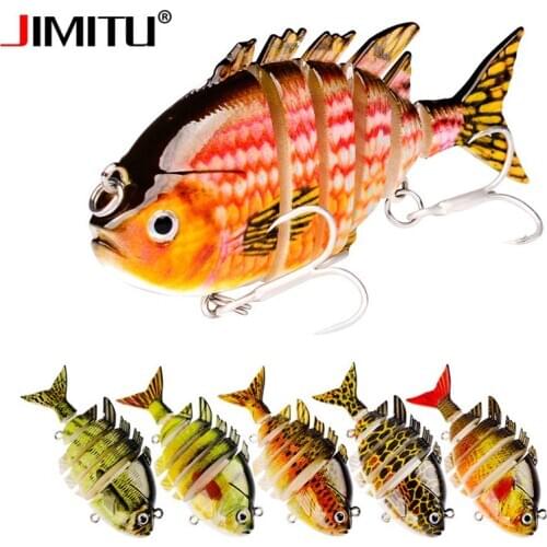 JIMITU 6 Segments Wobler Swimbait 8cm 15.5g Hard bait isca artificial sea fishing lure Sinking fish baits peche olta takimlari