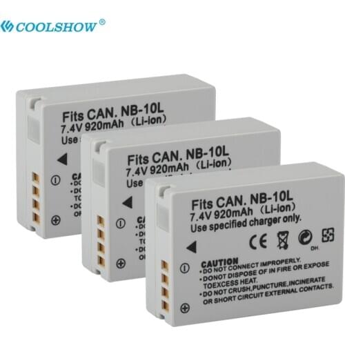 NB-10L NB 10L NB10L Battery 920mAh For Canon SX40 HS SX40HS SX50 HS SX50HS G1 X G15 G16 SX60 HS G3X Camera Batteries