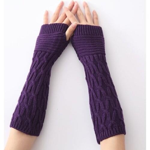 2018 New Autumn And Winter Knitted Semi Finger Gloves Wrinkles Warm Men And Women Arm Warmers 1pair