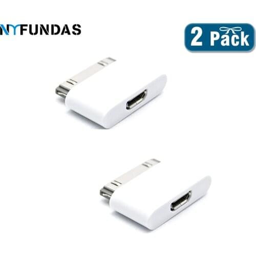 NYFundas 2pcs micro usb to 30pin cable converter charger adapter for iphone 4 4s 3gs ipad 1 2 3 ipod iphone4 iphone4s adaptador