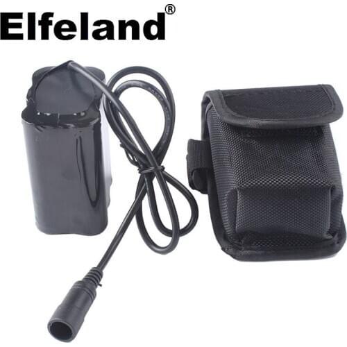 Elfeland 6x18650 8.4v rechargeable battery, 12800mah, for bicycle, head lamp