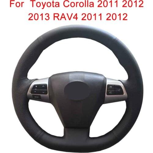 Customize Car Steering Wheel Cover For Toyota Corolla 2011 2012 2013 RAV4 2011 2012 Leather Braid For Steering Wheel