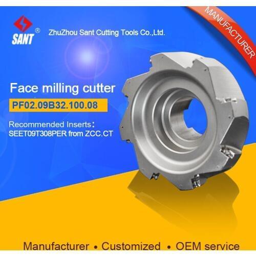 Applicable inserts FMP02-100-B32-SE09-08 indexable milling tools face milling cutter PF02.09B32.100.08