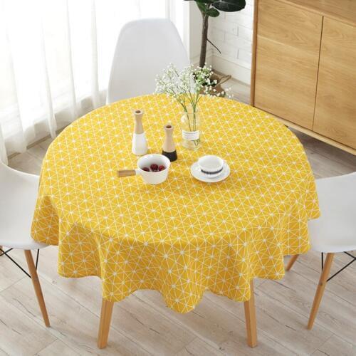 Simple Table Cloth Round Geometric Cotten Linen Wedding Dining Table Cover Kitchen Table Mantel Mesa Coffe Table Tablecloth 2020