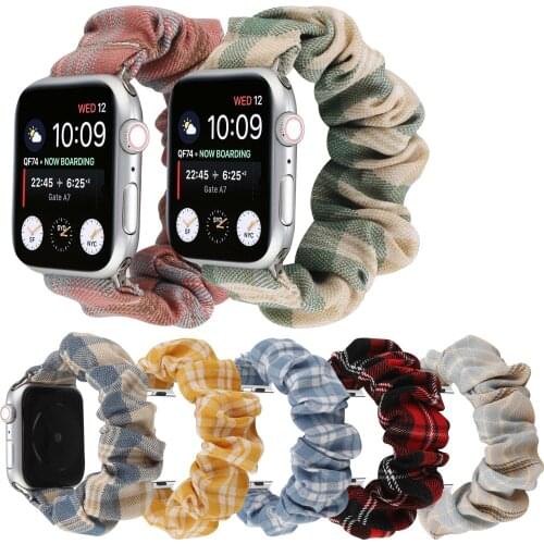 Scrunchie Elastic Strap for Apple Watch Series 6 SE 5 4 3 iwatch 38mm 40mm 42mm 44mm Women Belt Watchband Bracelet