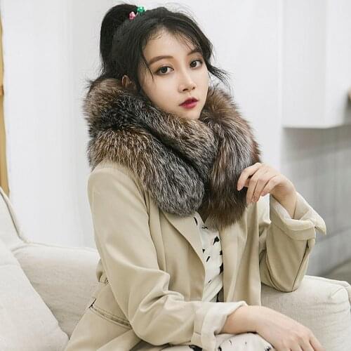 Widen and thicken new natural Fox Fur Collar fur scarf for autumn and winter for women to keep warm Magnetic button