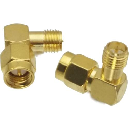 SMA male plug to RP-SMA female right angle in series RF adapter connector