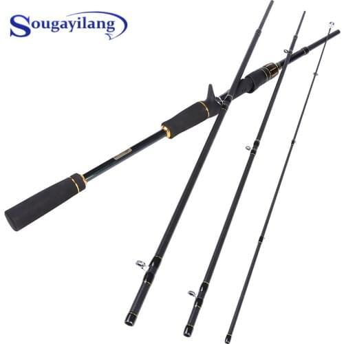 Sougayilang 2.1M 2.4M Lure Fishing Rod Portable 4 Sections 24T Carbon Rod 10-30g Casting Spinning Travel Rod Carp Fishing Tackle