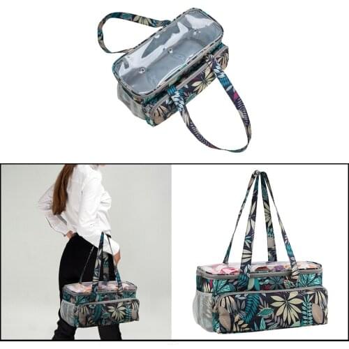 Crocheting Knitting Needles Storage Bag Crochet Hooks Thread Yarn Storage Bag Sewing Set Organizer Holder DIY - 15 x 7.5 x 7.1