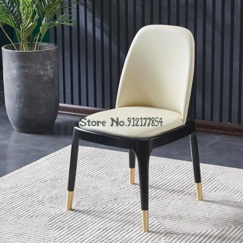Light luxury dining chair modern minimalist household solid wood stool net red makeup chair nordic restaurant mahjong nail dinin