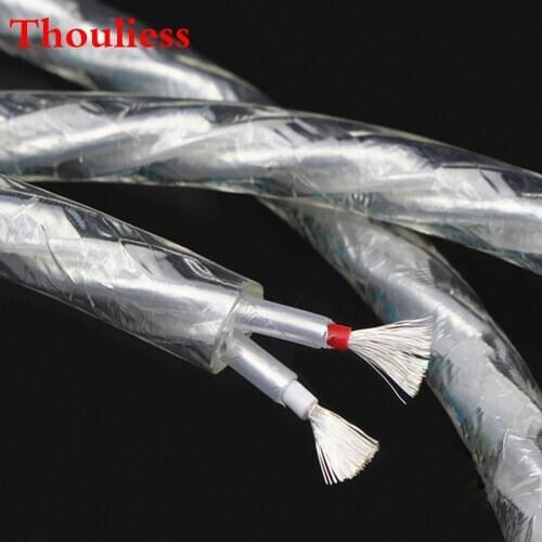 Thouliess Hi-Fi OFC+7N OCC Silver Plated Liton AMP Audio Speaker Signal Cable