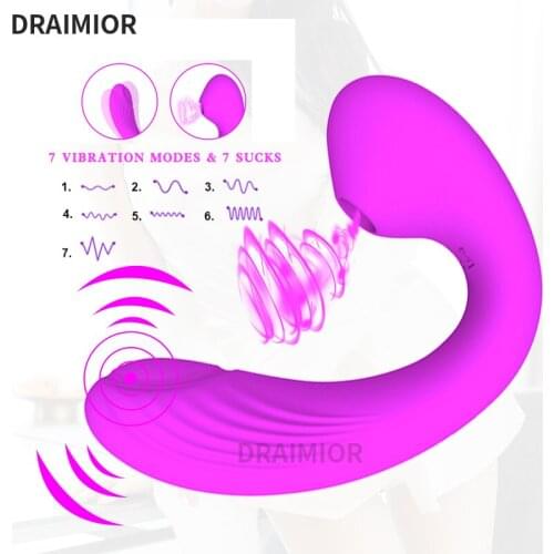 DRAIMIOR Wear Clitoris Stimulating 7 Speed Vagina Sucking Dildo Vibrator Vibrating G Spot Stimulator Adult Sex Toys for Woman