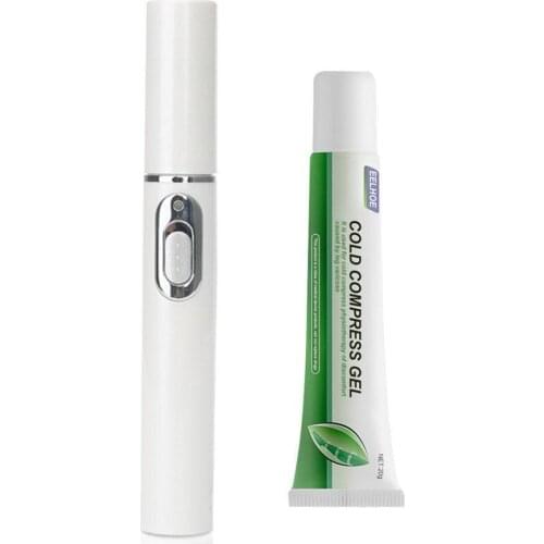 Varicose Vein Soothing Set Blue Light Treatment Pen + Cold Compress Gel Leg Swelling Relieve Pain Therapy Care Ointment Cream