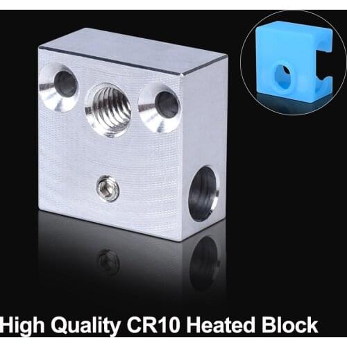High Quality CR10 Heater Block For Micro Swiss Cr10 Hotend Creality Ender 3 Mk7/Mk8/Mk9 Silicone Sock Nozzle J-head Extruder