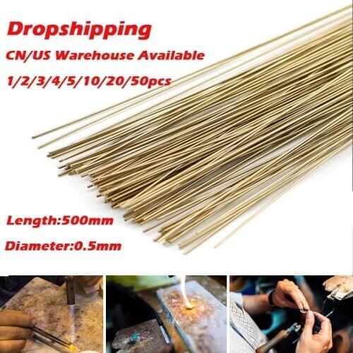 10/20/30/40/50/100/200PCs No Need Solder Powder Aluminum Welding Rod 0.5mm Brazing Low Temperature Aluminum Solder Soldering Rod