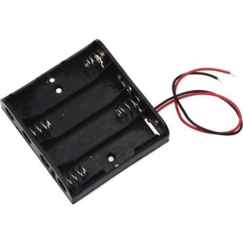 Hot-sale 5.7cm x 6.2cm x 1.5cm Black With 4 Slots AA Power Battery Storage Case Plastic Box Holder 1 pc